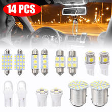 14pcs Car Interior Light Kit Replacement White LED 1157 T10 31 36mm Interior Map Dome License Plate Light Kit 2024 - buy cheap