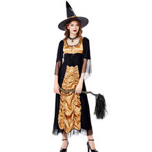 Fantasia de bruxa feminina para halloween, plus size, roupa para festa, cosplay, anime, halloween 2024 - compre barato