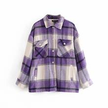 Women Plaid Long Coat Jacket Casual High Quality Warm Overcoat Fashion 2024 - buy cheap