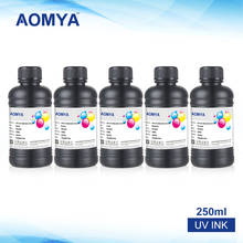 Aomya LED UV Ink 250 мл x 4 вида цветов LED UV чернила для Epson UV планшетный принтер UV LED чернила для керамического стекла металла дерева (BK/C/M/Y) 2024 - купить недорого