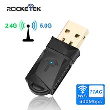 Rocketek 600Mbps Dual Band Wireless USB WiFi adapter RTL8188CU Wi-Fi Ethernet Receiver Dongle 2.4G 5GHZ for Pc Windows Wi Fi 2024 - buy cheap