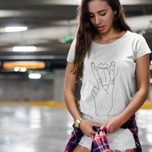 Camiseta con estampado Grunge de los 90 para mujer, Camiseta con estampado de arte con lengua en V, Top informal, ropa Hipster de manga corta Tumblr 2024 - compra barato