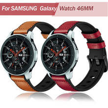 Pulseira de couro para relógio samsung galaxy, 42mm, 46mm, acessórios, pulseiras de relógio, pulseira de couro 20mm, 22mm 2024 - compre barato