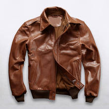 2020 New Men A2 Pilot Cow Genune Leather Jacket Casual Oil wax cowhide flight Jackets Winter Russia Coats 2024 - buy cheap