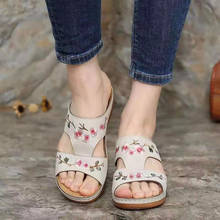 Sandálias femininas de verão, calçados plus size 43, sandálias com salto plataforma, sapato casual gladiador 2024 - compre barato
