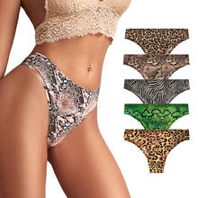 2pcs Thongs Woman Panties Seamless Leopard Underwear Woman Sport Print Sexy Female T-back G-string Thongs For Woman Underpants 2024 - buy cheap