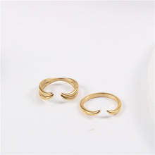 SRCOI Geometric Minimalist Glossy Metal Round Croissant Ring Two Styles Simple Horns Opening Women Party Daily Jewelry Gifts 2024 - buy cheap