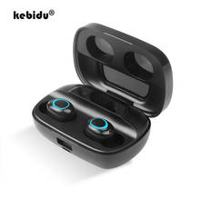 Kebidu TWS Спортивная гарнитура с сенсорным управлением светодиодный Bluetooth 5,0 Беспроводные наушники с шумоподавлением 2024 - купить недорого