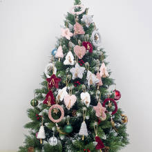 5pcs Christmas Decoration for Home Xmas Creative Plush Christmas Tree decor Hanging Pendant Heart Star Feather Ornament 2024 - buy cheap