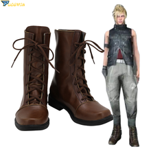 Final Fantasy 15 Prompto Argentum Cosplay Boots Brown Leather Shoes Custom Made 2024 - buy cheap