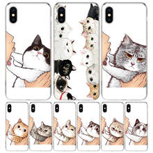 Beijo adorável gatos capa capa de telefone para iphone 11 12 13 pro max 6x8 6s 7 plus xs + xr 5S se arte personalizado capa concha 2024 - compre barato