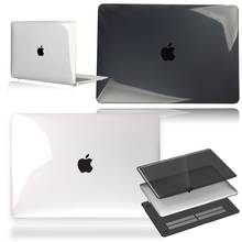 Funda para portátil Apple Macbook Air 13/11/MacBook Pro 13/16/15 pulgadas, carcasa protectora dura de cristal negro 2024 - compra barato