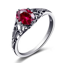 Женское серебряное кольцо с рубином Szjinao, винтажное дизайнерское кольцо из 100% серебра 925 пробы с драгоценными камнями ручной работы, роскошные ювелирные украшения 2024 - купить недорого