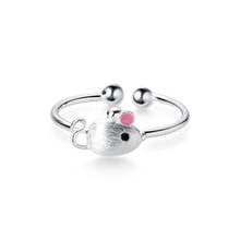 MloveAcc Real 100% 925 Sterling Silver Cute Mouse Open Finger Rings for Girl Women Fashion Jewelry 2024 - buy cheap