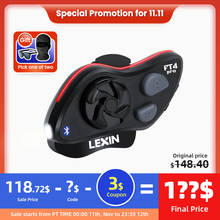 Lexin-auriculares para casco de motocicleta con Bluetooth, intercomunicador BT para moto con faro LXFT4PRO para 1-4 conductores, nuevo 2024 - compra barato