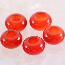 5Pcs Big Hole Beads Natural Stone 14mm Spacer Bead For Jewelry Making Earrings Women Men Ring Gem Red Carnelian Bead K1001 2024 - buy cheap