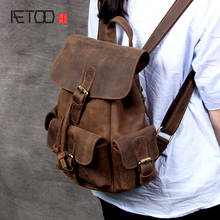 AETOO Vintage leather backpack, crazy horse leather ladies small backpack, leather backpack 2024 - buy cheap