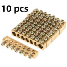 10Pcs/set Splice Terminal 7-Hole Electrical Distribution Wire Screw Terminal Brass Ground Neutral Bar Wholesale 2024 - buy cheap