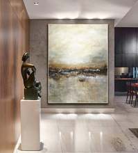 Arte vertical abstrata moderna para parede, arte marrom abstrata com arte óleo em tela, arte fina 2024 - compre barato
