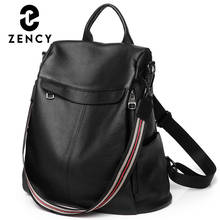 Zency-mochila multifuncional de piel auténtica para mujer, bolso escolar suave para adolescentes, bolso de hombro 2024 - compra barato