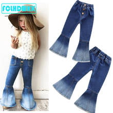 2-7y Winter jeans for girls 2020 autumn Girls trousers children's retro denim flared pants children clothes girls pants 2024 - buy cheap