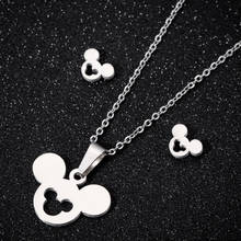 Colgante de cadena de Mickey mouse para mujer, colgante de cadena de sirena de Disney, 3 uds. 2024 - compra barato