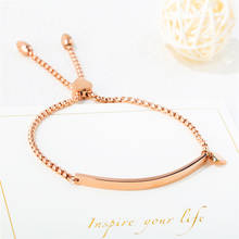 Adjustable Design Stainless Steel CZ Silver Rose Gold Color Charm Chain Bracelet Elegant Vintage Women Bracelets Jewelry Gift 2024 - buy cheap