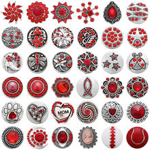 5pcs/lot New 18mm Snap Jewelry Rhinestone Love Flower Snap Buttons DIY Ginger Charms Fit Metal Snap Button Bracelet Bangle 2024 - buy cheap