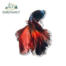 EARLFAMILY 13cm x 12.8cm for Betta Fish Waterproof Car Stickers Family Personality Surfboard Suitcase Decal Scratch-proof Decor 2024 - buy cheap