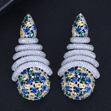 missvikki 4Colors Luxury Noble Dangle Earrings For Women Wedding Cubic Zircon CZ Engagement Party Indian earrings for women 2020 2024 - compre barato