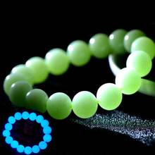 Pulsera de cuentas de piedra luminosa para hombre y mujer, brazalete de cuentas de piedra fluorescente, joyería de luz nocturna que brilla en la oscuridad, regalos 2024 - compra barato