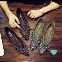 Rhinestone Bling Shoes Women Flats Pointed Toe Elegant Ladies Casual Shoes Slip on Comfortable Woman Boat Shoes Big Size 35-40 2024 - buy cheap