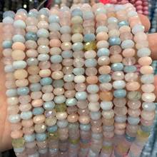 5x8mm AAA grade Morganite stone beads heishi natural gem stone beads DIY spacer beads for jewelry making strand 15" wholesale ! 2024 - купить недорого