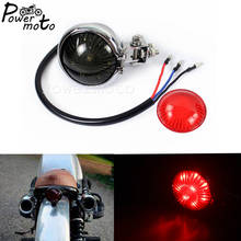 12V Bates Estilo Da Motocicleta Chrome Red LED Luz Traseira Para Harley Custom Chopper Cafe Racer Scrambler Rear Brake Parar Cauda lâmpada 2024 - compre barato