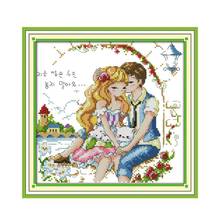 The intimate couple cross stitch kit 14ct 11ct count print canvas stitches embroidery DIY handmade needlework plus 2024 - buy cheap
