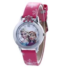 Disney-Reloj de pulsera de cuarzo con dibujos animados para niños y niñas, cronógrafo de cuarzo impermeable con diseño de Frozen, bonito diseño de dibujos animados 2024 - compra barato