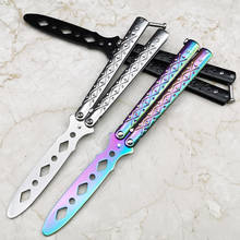 1PCS Beginner Butterfly Knife Six-Hole Butterfly Practice Knife Training Knife All-Steel Butterfly Play Knife Unedged 2024 - buy cheap