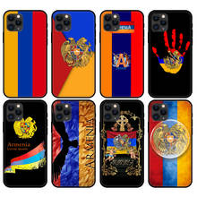 Preto tpu caso para iphone 5 5S se 6s 7 8 plus x 10 capa para iphone xr xs 11 pro max caso armênia armênios bandeira 2024 - compre barato