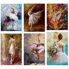 Oil Painting By Numbers Ballet Girl Hand Painted On Canvas DIY Dancer Pictures Gift Modern Home Decoration Wall Art 2024 - buy cheap