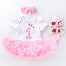 1 Year Baby Girl Birthday Dress Summer New Cotton Kids Baby Clothes First 1st Birthday Christening Dresses For Baby Girl Dress 2024 - buy cheap