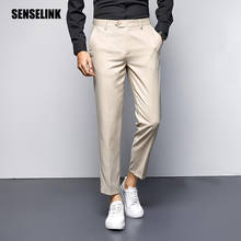 Calças masculinas casuais, calças de estilo coreano, roupas para primavera e outono, calças clássicas de tamanho grande 2024 - compre barato