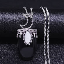 2022 Witchcraft Moon Natural Stone Stainless Steel Alloy Necklaces Women Silver Color Jewelry collier femme NF22S02 2024 - buy cheap