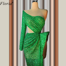 Alta moda vestido coquetel arábia 2020 roupão de baile elegante verde festa feminina vestido de noite roupão de comprimento 2024 - compre barato