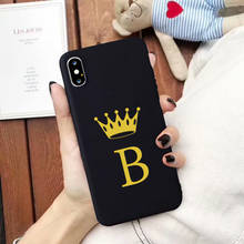 GYKZ Funny Gold Crown Letter Couple Case For iPhone XS MAX XR X 11 Pro 7 8 6s Plus Fashion Black Silicone Soft Phone Cover Coque 2024 - buy cheap
