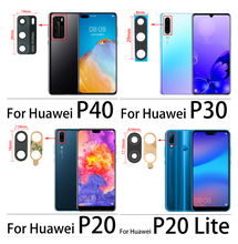 Vidro de câmera traseira com adesivo, lente de vidro para câmera traseira huawei p20 p30 p40 p20 p30 p40 pro lite/p40 lite e 5g 2024 - compre barato