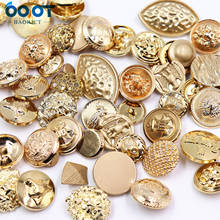 18561,Metal buttons,Haberdashery Button, Gold, Pack of 50pcs,Different buttons and sizes button mix,DIY Handmade Sewing Coat 2024 - buy cheap