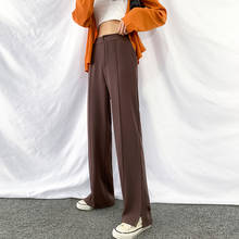 5xL Brown Drape Wide-leg Texture Suit Women's Spring and Autumn 2021 Trousers High Waist Mopping and Thin Pants 2024 - buy cheap