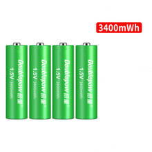 Bateria de lítio recarregável aa, 4 tamanhos, 1.5v, 3400mwh, carga rápida, carregamento especial aa aaa carregador de bateria 2024 - compre barato