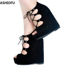 ASHIOFU Handmade Womens Sandals Crosscriss Shoelace Party Prom Shoes Large Size Club Fashion Evening Sandals Shoes 2024 - buy cheap