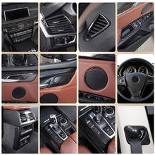 Botones interiores para coche, decoración de marco de panel, cubiertas de coche, pegatinas embellecedoras para BMW X5 X6 F15 F16, accesorios de fibra de carbono para coche 2024 - compra barato